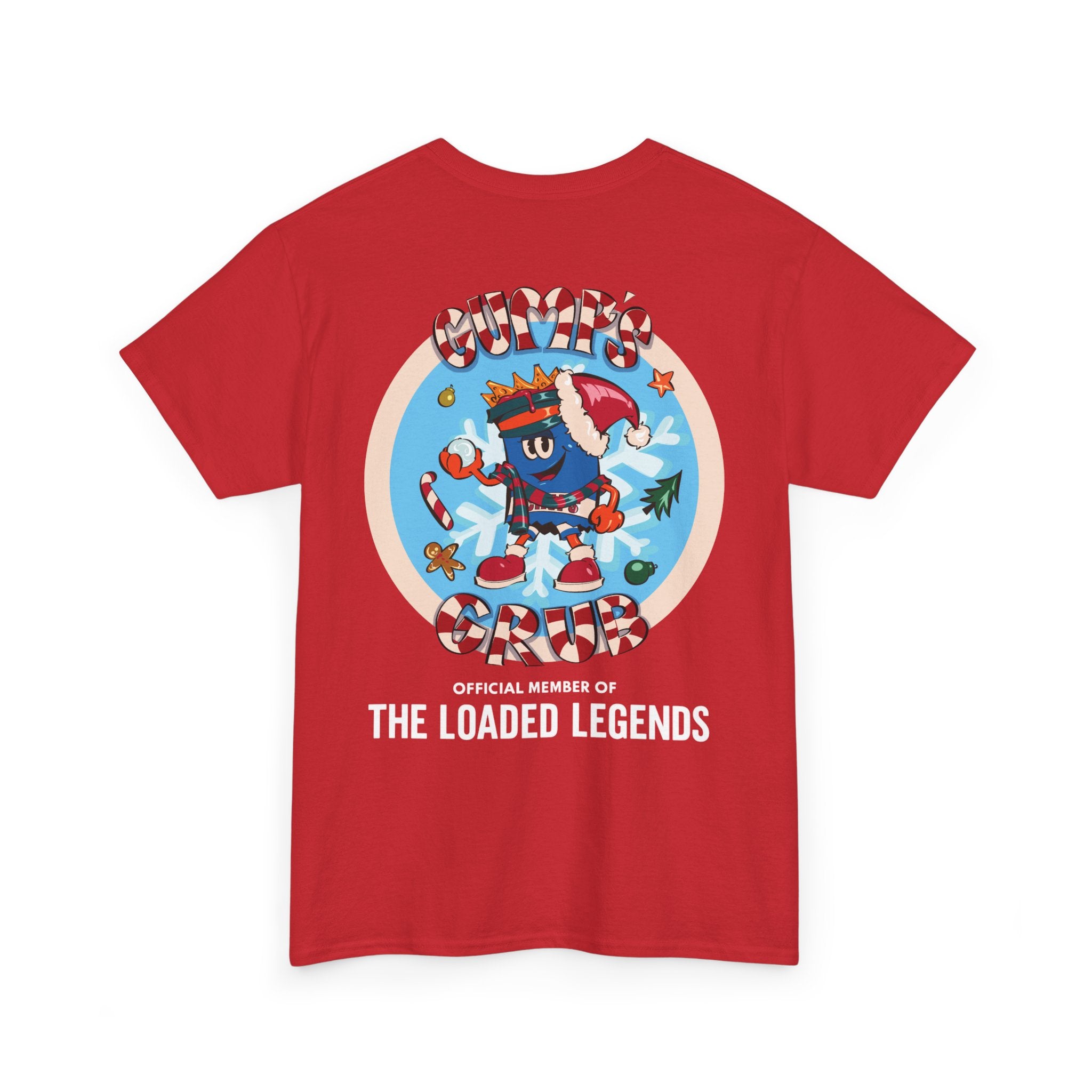 Gumps Grub Mascot/Christmas Logo: 'The Loaded Legeands' (white font)