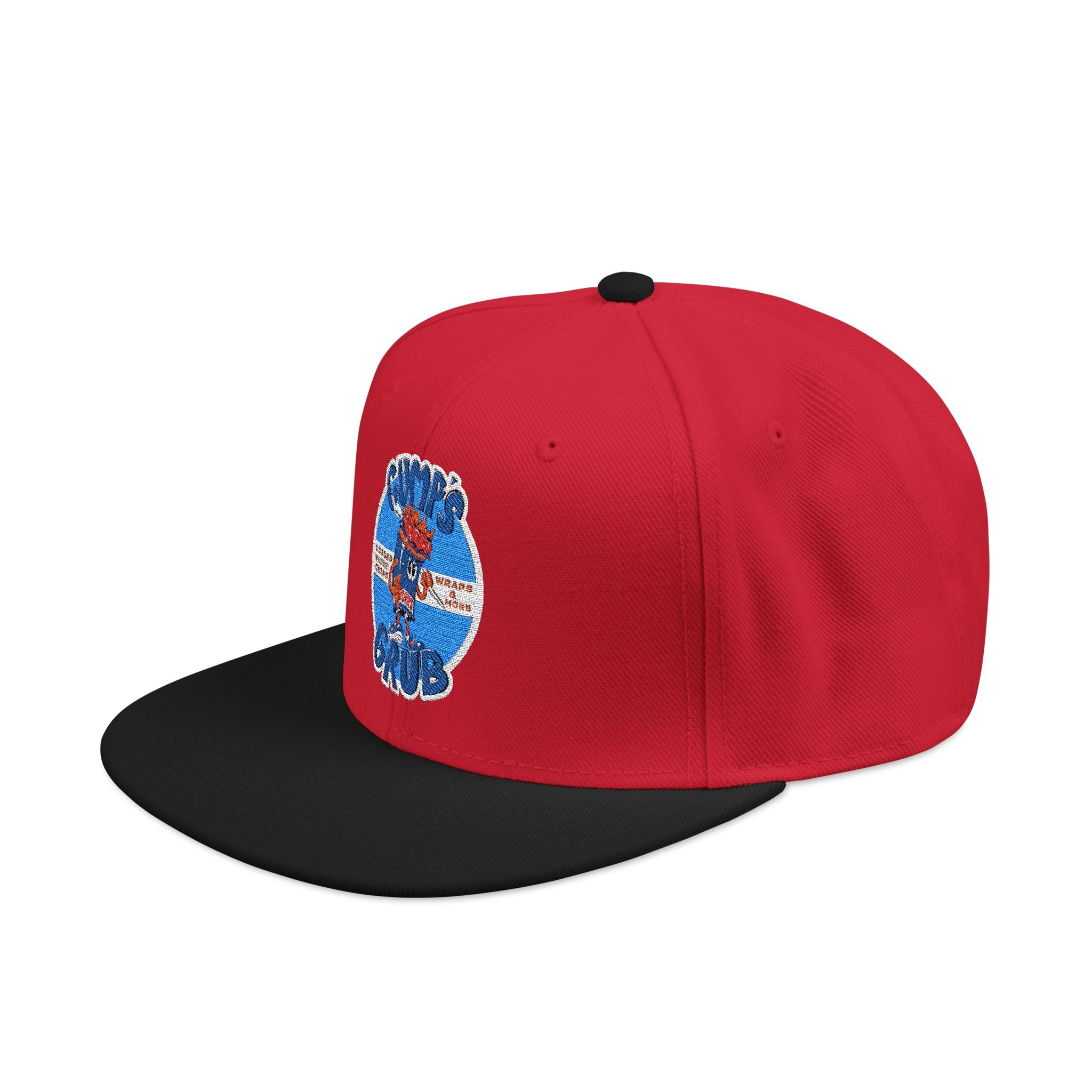Embroidered Gumps Grub Logo Snapback Hat — Casual Streetwear Cap