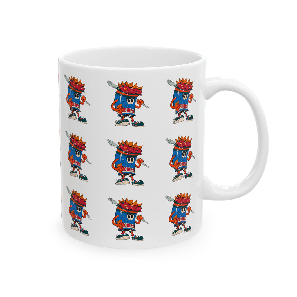 Patterned Ceramic Mug — Gumps Grub Mascot Pattern (11oz, 15oz)