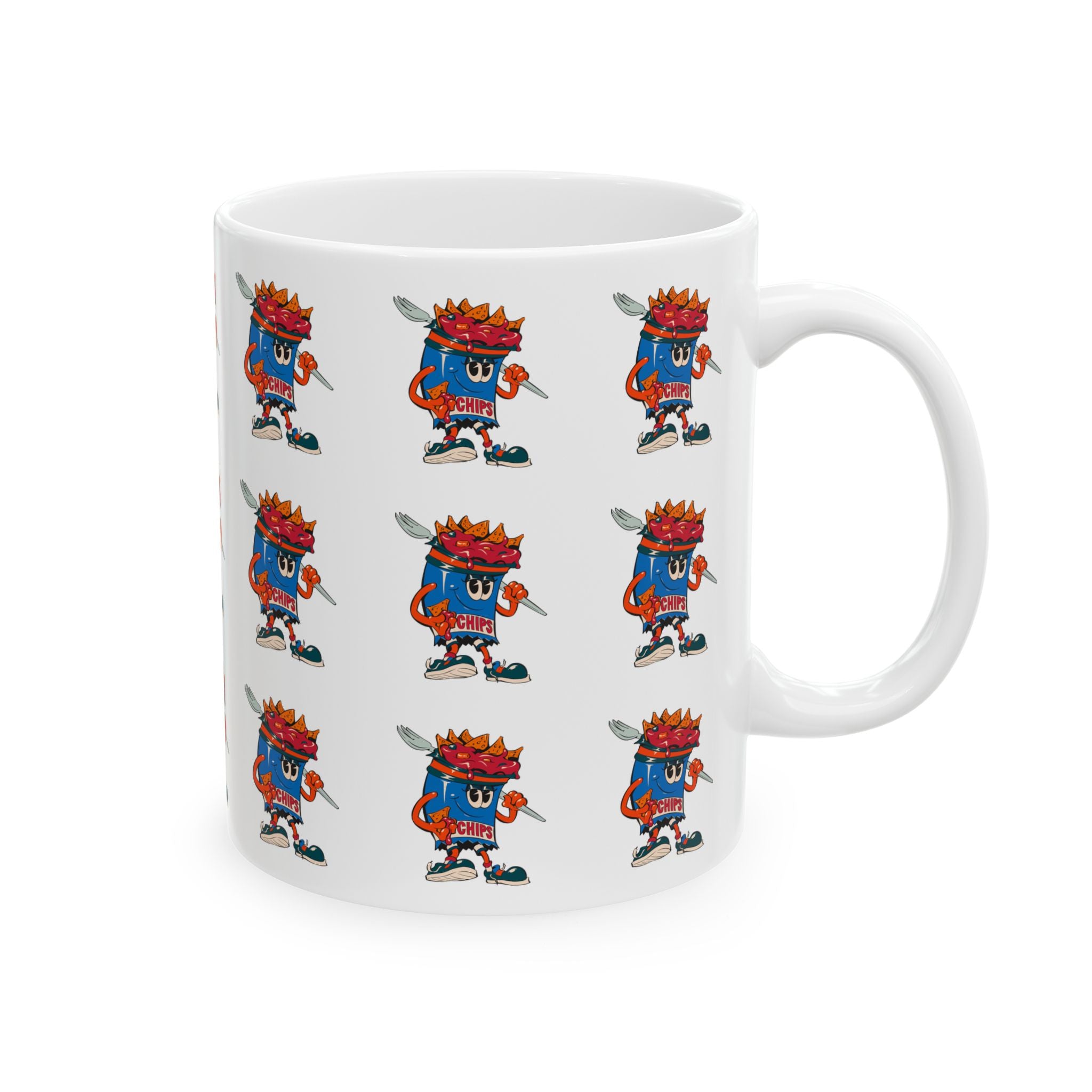 Patterned Ceramic Mug — Gumps Grub Mascot Pattern (11oz, 15oz)