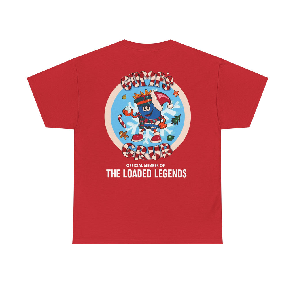 Gumps Grub Mascot/Christmas Logo: 'The Loaded Legeands' (white font)