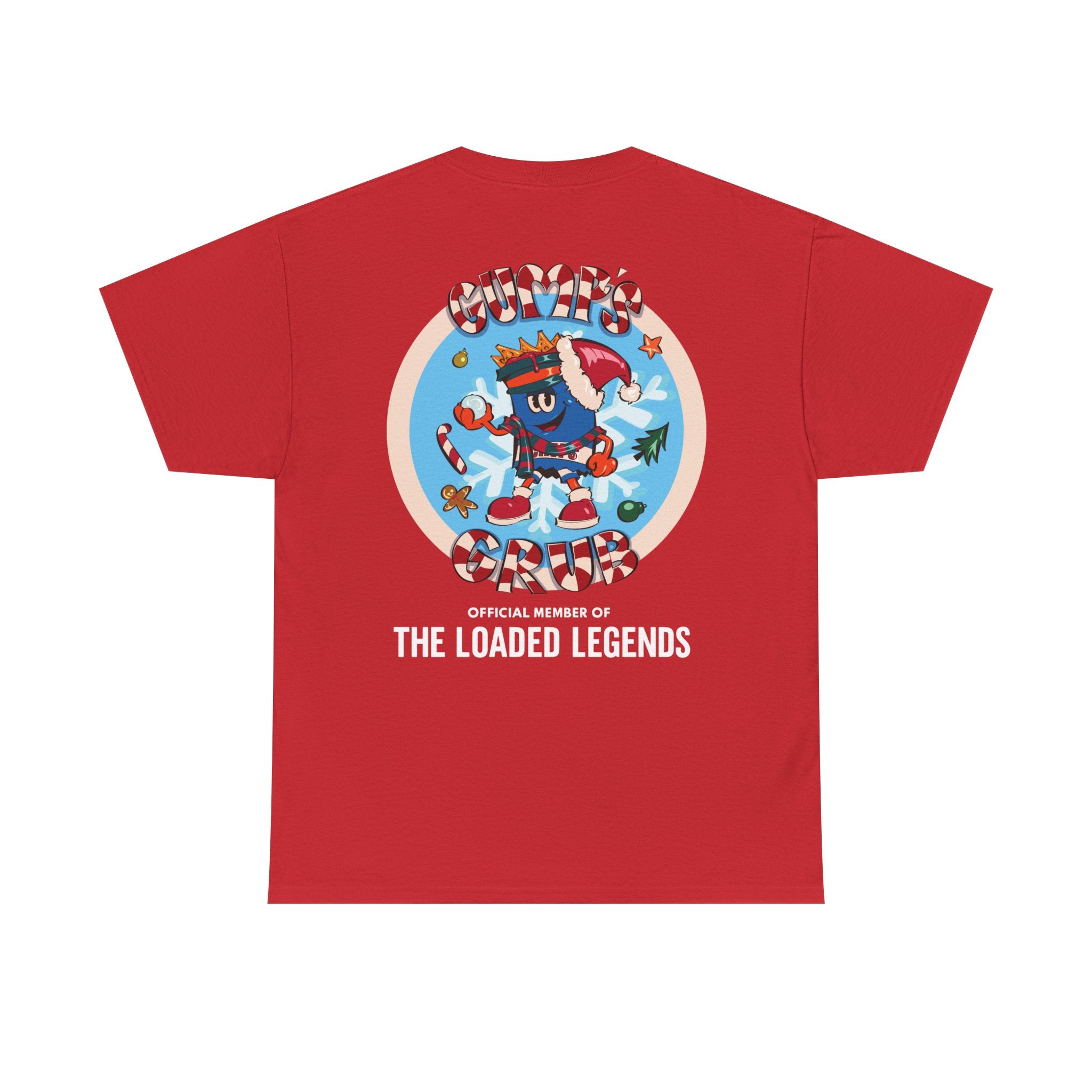 Gumps Grub Mascot/Christmas Logo: 'The Loaded Legeands' (white font)