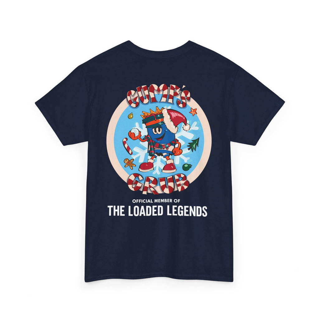 Gumps Grub Mascot/Christmas Logo: 'The Loaded Legeands' (white font)