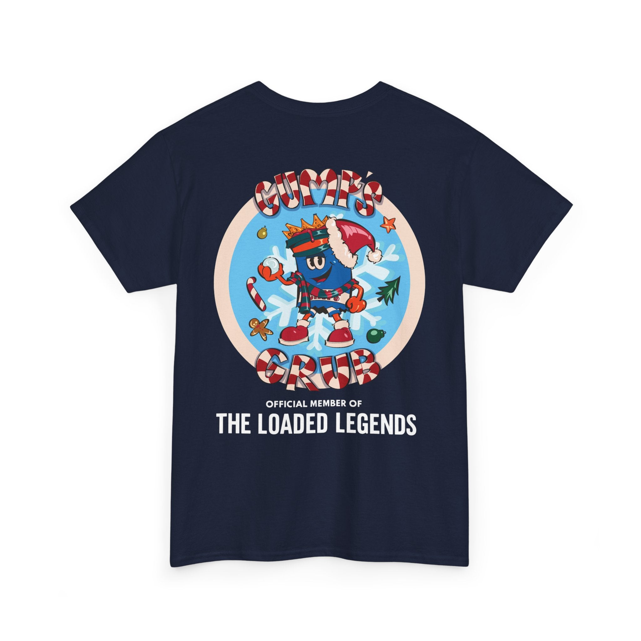 Gumps Grub Mascot/Christmas Logo: 'The Loaded Legeands' (white font)