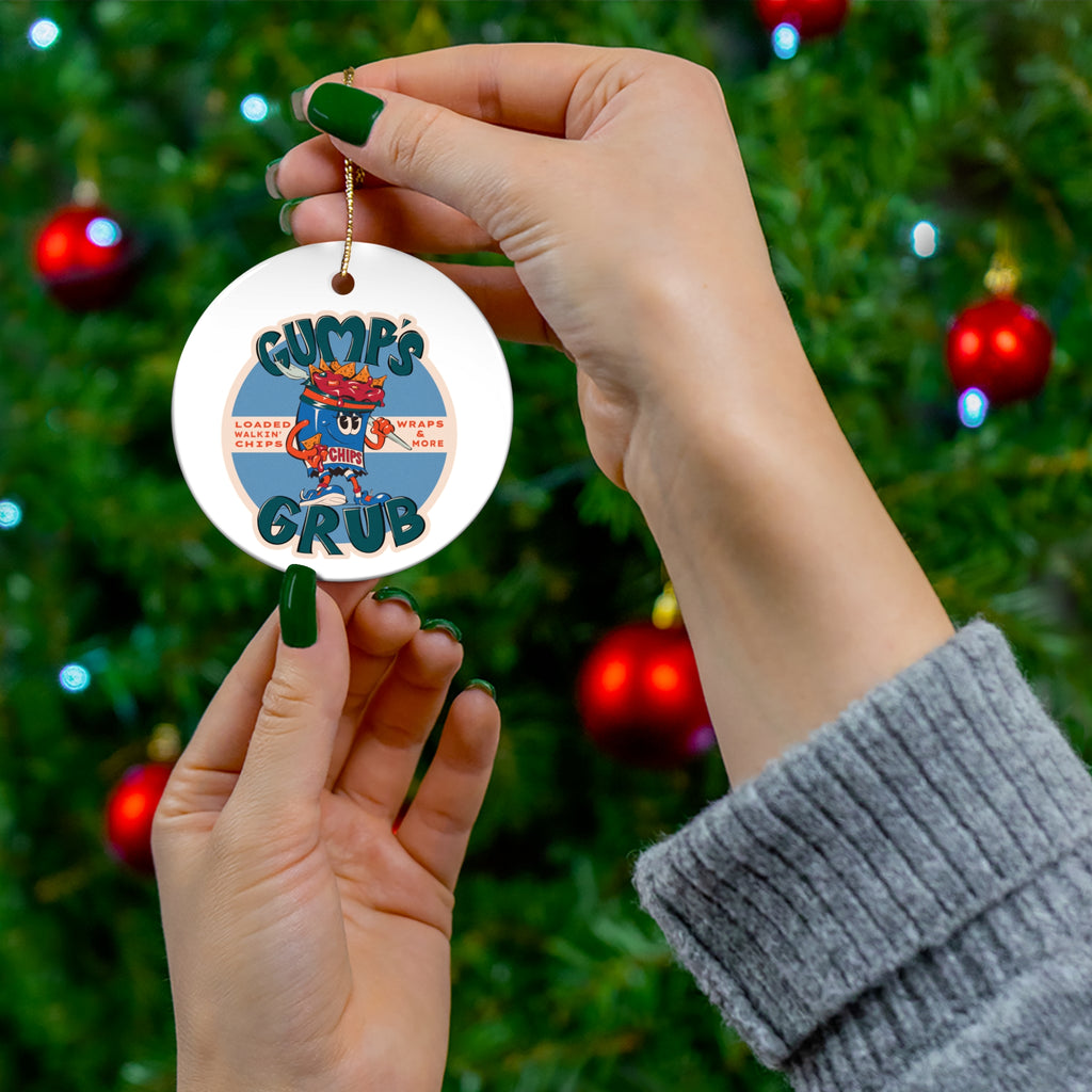 Ceramic Ornament — Gump's Grub Logo Holiday Ornament (White)